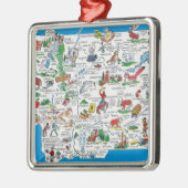 漫画、観光地を持つ州の眺め メタルオーナメント (左)