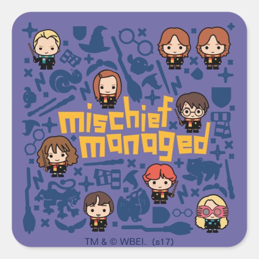 漫画「MISCHIEF MANAGED™」グラフィック スクエアシール (正面)