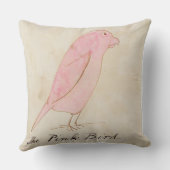 「漫画Birの16のスケッチからのピンクの鳥、 クッション (裏面)