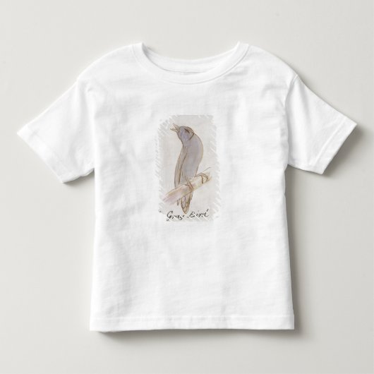 「漫画Birの16のスケッチからの灰色の鳥、 トドラーTシャツ (正面)