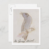 「漫画Birの16のスケッチからの灰色の鳥、 ポストカード (正面/裏面)