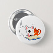 漫画Bullieおよび本ボタンのバッジが付いている子猫 缶バッジ (正面&裏面)