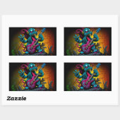 漫画Cthulhuロック転がn 長方形シール (シート)