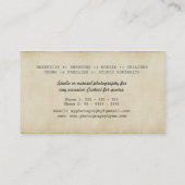 漫画DSLRのカメラの写真撮影の名刺 名刺 (裏面)