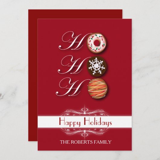漫画HoHoクリスマスクッキーHappy Holiday 招待状 (正面/裏面)