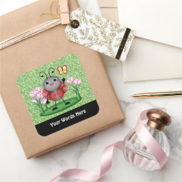 漫画Ladybug虫おもしろいシール スクエアシール