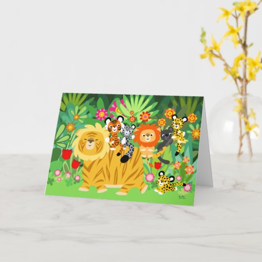 漫画Ligerおよび友人の挨拶状 カード (黄色い花)