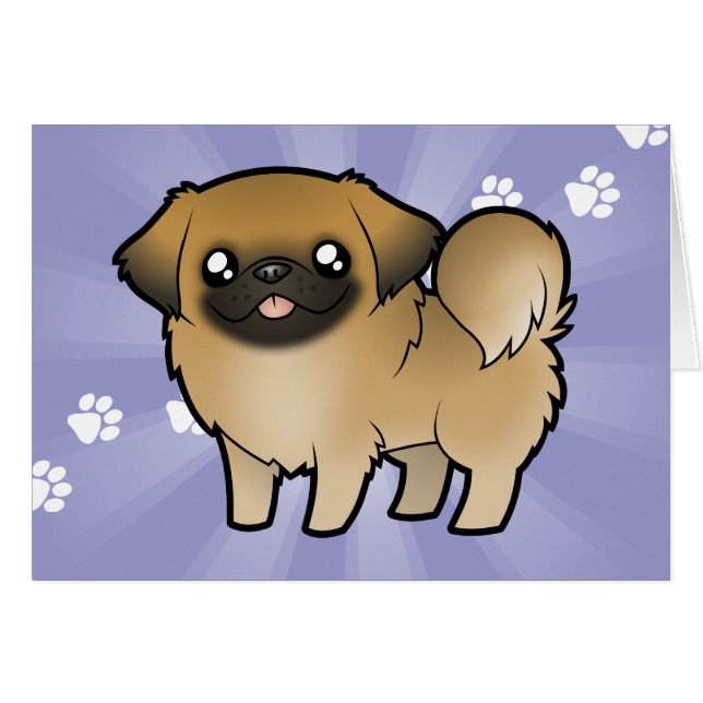 漫画Pekeingese (切られる子犬) (正面横)