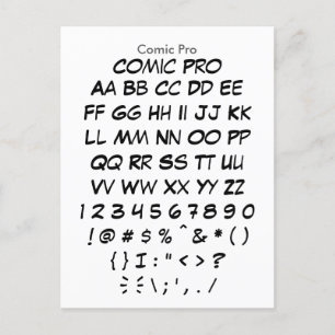 漫画Pro – ザズレフォントサンプラーシート ポストカード