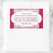 漬けさくらんぼ赤い食品ラベルのシール 長方形シール (バッグ)