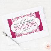 漬けさくらんぼ赤い食品ラベルのシール 長方形シール (封筒)