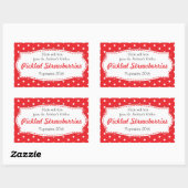 漬けイチゴまたはジャム食品ラベルのシール 長方形シール (シート)