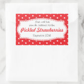 漬けイチゴまたはジャム食品ラベルのシール 長方形シール (バッグ)