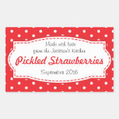 漬けイチゴまたはジャム食品ラベルのシール 長方形シール (正面)