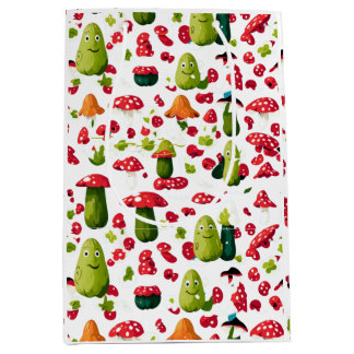 漬けユニーク物とキノコの中抱き枕 ミディアムペーパーバッグ