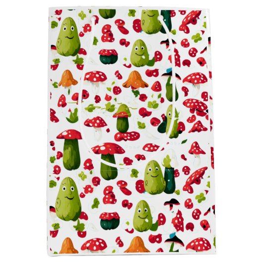 漬けユニーク物とキノコの中抱き枕 ミディアムペーパーバッグ (正面)