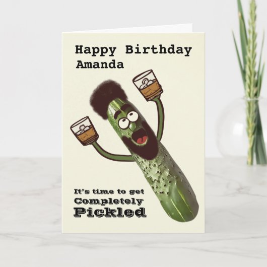 漬物のカスタマイズ可能なおもしろい誕生日 カード (正面)
