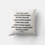 漬物のコショウのピーターのパイパーによって選ばれるコツコツつつく音 クッション (裏面)