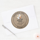 漬物エッグジャールラベルクラフト紙をテーマにしたデザイン ラウンドシール (封筒)