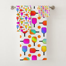 漬物パドルとオレンジの漬物カラフル球 バスタオルセット