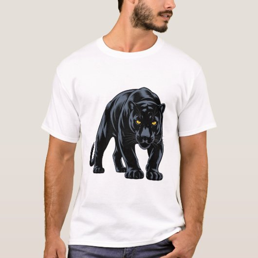 潜伏するクロヒョウマスコット Tシャツ (正面)