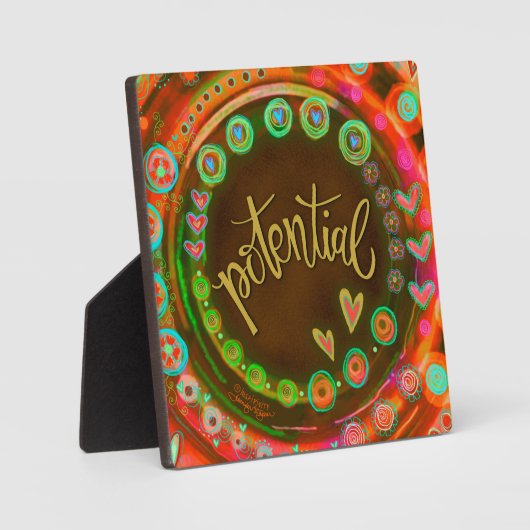 潜在やる気を起こさせる気かわいらしイーゼル フォトプラーク (正面)