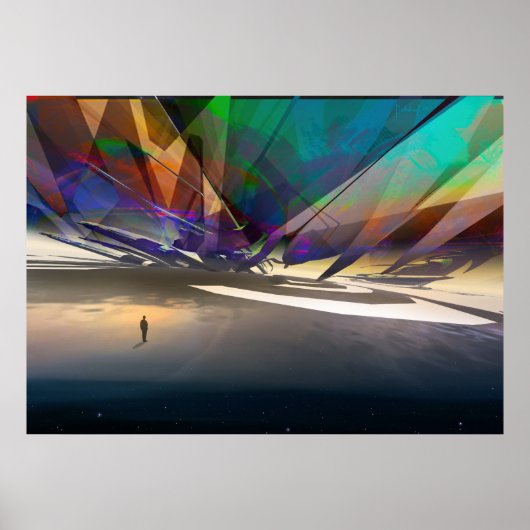 潜在意識の宇宙的なショア – 幻想的な芸術 ポスター (正面)