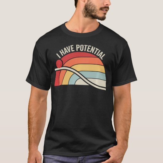 潜在能力を秘めてる 面白い科学 物理学 レトロデザイン Tシャツ (正面)
