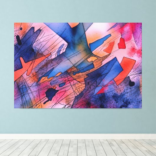 「潜在能力を解き放つ」コンテンポラリー抽象芸術・アート キャンバスプリント (インサイチュ (ウッドフロア))
