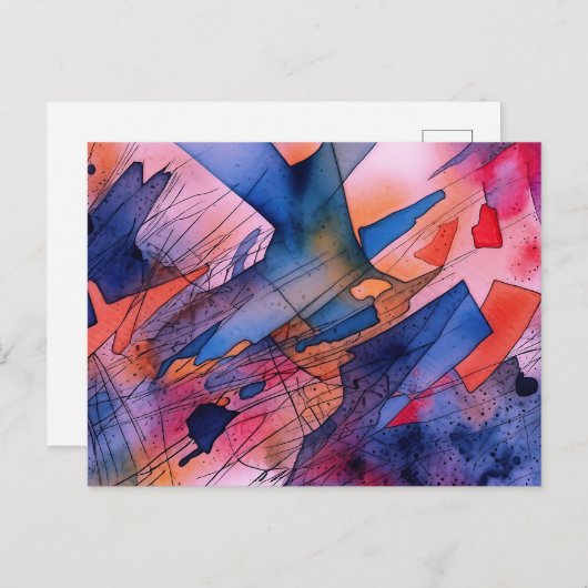 「潜在能力を解き放つ」コンテンポラリー抽象芸術・アート ポストカード (正面/裏面)