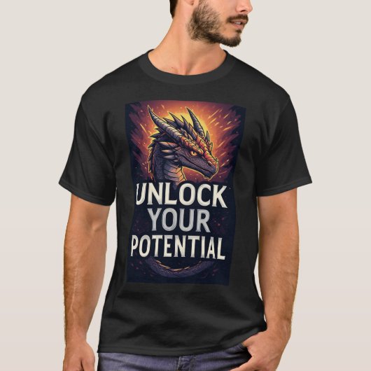 潜在能力を解き放てドラゴン Tシャツ (正面)