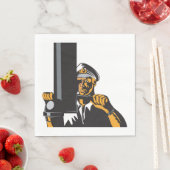 潜望鏡航海のを用いた潜水艦長 スタンダードランチョンナプキン (インサイチュ)