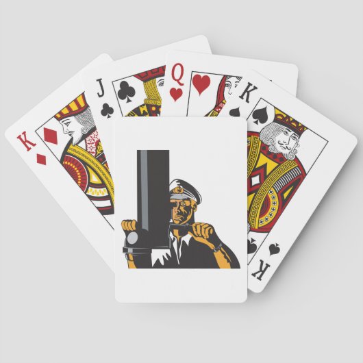 潜望鏡航海のを用いた潜水艦長 トランプ (裏面)