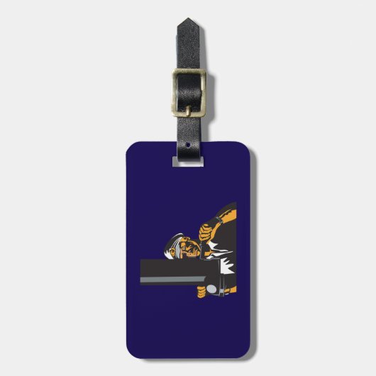 潜望鏡航海のを用いた潜水艦長 ラゲッジタグ (正面縦)