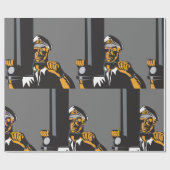 潜望鏡航海のを用いた潜水艦長 ラッピングペーパー (フラット)