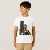 潜望鏡航海のを用いた潜水艦長 Tシャツ (正面フル)