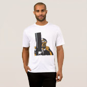 潜望鏡航海のを用いた潜水艦長 Tシャツ (正面フル)