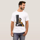 潜望鏡航海のを用いた潜水艦長 Tシャツ (正面フル)