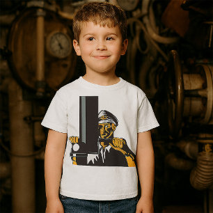 潜望鏡航海のを用いた潜水艦長 Tシャツ