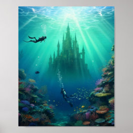 潜水夫は人のいない城を見つける ポスター