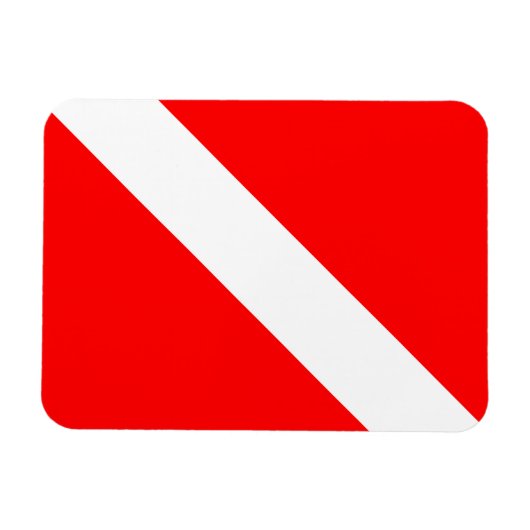 潜水旗，スキューバ·ダイバー·ダイバーがダウン マグネット (横)