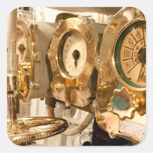 潜水艇の航法ゲージと楽器 スクエアシール (正面)