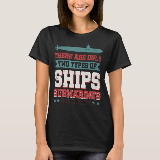 潜水艦とTは2種類しかない Tシャツ (正面)