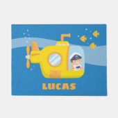 潜水艦のかわいい男の子は部屋の玄関マットをからかいます ドアマット (正面)