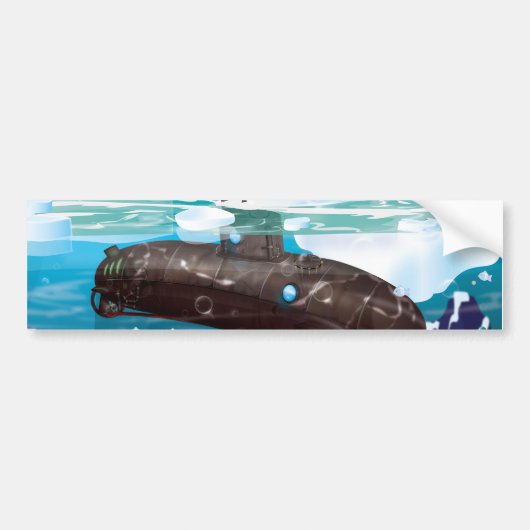 潜水艦の北極冒険 バンパーステッカー (正面)