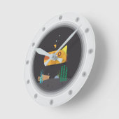 潜水艦ポートホール丸時計 ラウンド壁時計 (傾斜)