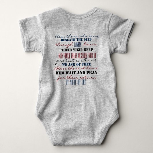 潜水艦乗組員の祈りの言葉 ベビーボディスーツ (裏面)