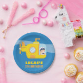潜水艦少年の水中の誕生日パーティー用品 ペーパープレート (パーティー)
