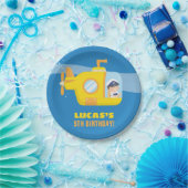 潜水艦少年 海の中の誕生日パーティー用品 ペーパープレート (パーティー)