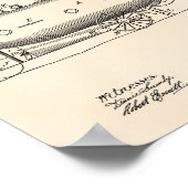 潜水艦船1897特許技術古いピーパー ポスター (角)